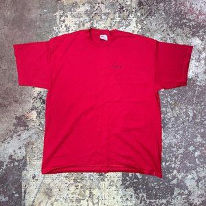 90s Nike Classic Spellout Logo Red Essentials Vintage T-Shirt XXL
